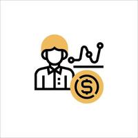 A man with a dollar sign icon vector