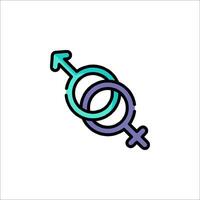 A male and female symbol on a white background vector