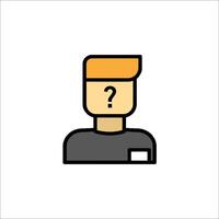 A man with a question mark on his head vector