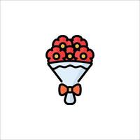 A bouquet of flowers with a bow on it vector