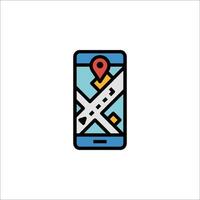 A phone with a map icon on it vector