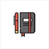 A notebook and pen icon on a white background vector