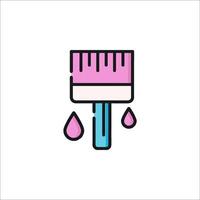 A paintbrush with a drop of paint on it vector