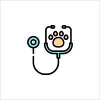 A stethoscope with a paw on it vector