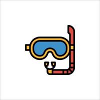 A diving mask and snorkel icon vector