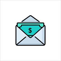 Money envelope icon vector