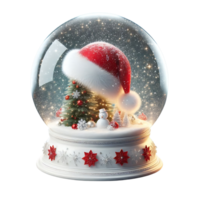 Magical Christmas Snow Globe with Santa Hat and Winter Wonderland Charm1 png
