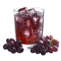 Cool and Refreshing Grape Beverage with Ice on Clear Backdrop png
