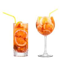pitcher with a refreshing drink with lemon slices of orange and kiwi on white background photo