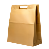 Plain Brown Paper Bag Design on Transparent Background png