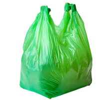Green Plastic Bag for Everyday Use on Transparent Background png