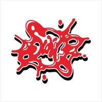 Graffiti red writing on white background vector