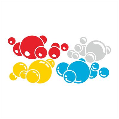 Colorful bubbles on a white background