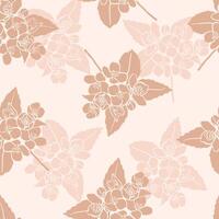 Hand drawn jasmine flowers seamless pattern in pastel colors. Minimalistic floral design for fabric, textile, wrapping paper, gift paper vector