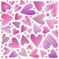 Pastel Hearts and Circles with Striped Patterns vector