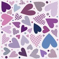 Soft Valentine Hearts with Polka Dots and Circles vector