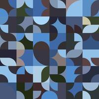 seamless pattern in bauhaus style in blue and brown colors vector