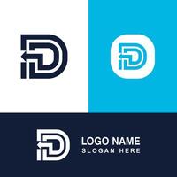 Modern D logo template with arrow combination. vector