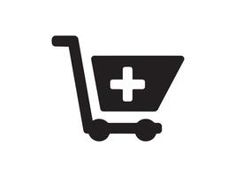 Plus Symbol in Shopping Cart Shopping Cart with Addition Icon vector