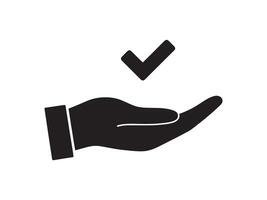 Trust and Assurance Hand Symbol Minimalistic Hand and Checkmark Illustration vector