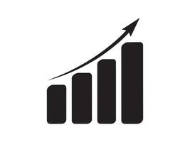Growth Chart Increasing Bar Graph Progress Development Symbol vector
