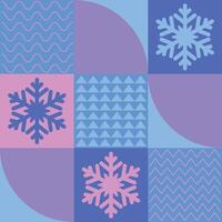 Winter pattern with snowflakes vector