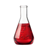 Red Liquid in Erlenmeyer Flask Science Experiment Chemistry Lab Bubbles Glassware png