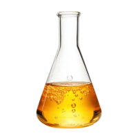 Amber Liquid in Erlenmeyer Flask Science Experiment Lab Research png