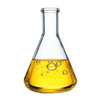 Yellow Liquid in Erlenmeyer Flask Science Experiment Lab Chemistry Research png