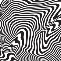 black and white abstract warped stripes pattern background vector