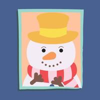 Winter Christmas Character Snowman Simple Design vector