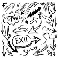 Hand drawn Arrows icons Set. arrow icon with various directions. vector
