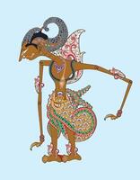 Dewasrani character wayang puppet, Indonesian shadow puppet show, illustration. vector