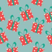 Christmas seamless pattern with gift boxes. Xmas design for wrapping paper, textile, notebook, greeting card, web banner. vector