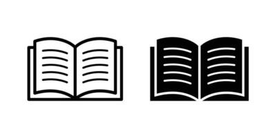 Book icon set. Open book with text icon. Book set icon, logo isolated on white background vector