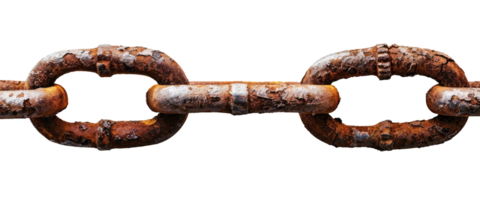 Old rusty chain isolated on transparent background png