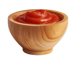 Bowl with tomato sauce isolated on transparent background, top view png