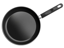 Black frying pan isolated on transparent background png