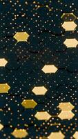 Abstract Illuminated Hexagonal Pattern with Bokeh Effects in Dark Background video