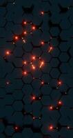 Futuristic Hexagonal Pattern with Red Illuminated Lines video