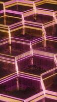 Illuminated Hexagonal Pattern with Neon Pink and Yellow Lights video