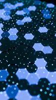 Abstract Blue Hexagonal Pattern with Glowing Dots and Geometric Design video