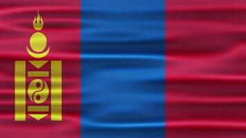 Mongolia Realistic Waving Flag Animation video