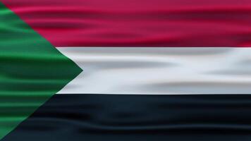 Sudan Realistic Waving Flag Animation video