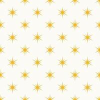 Star shape background. Shiny twinkles seamless pattern. Magic Y2k geometric yellow sparkles illustration. Abstract modern bg. vector