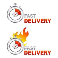 express delivery with a timer stopwatch icon. Fast delivery, express. illustration vector