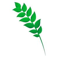 Collection of fresh green leaves. simple twig with green leaves. illustration vector