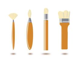 Set of simple drawings , flat. painting tools, brushes, a set of items for repair, working with hands. vector