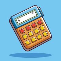Whimsical Floating Calculator Cartoon Icon Illustration vector