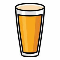 Beer glass outline with golden liquid and frothy foam on top vector